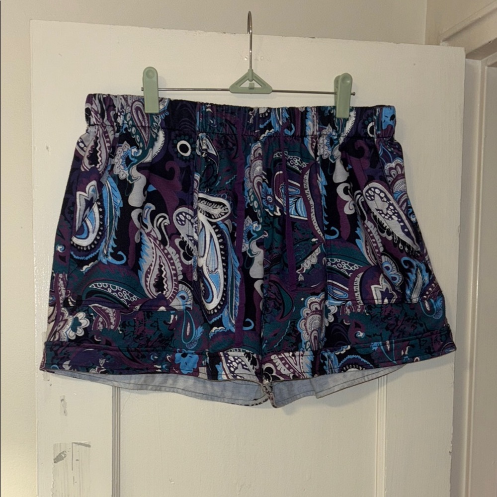 Paisley Women's Shorts - Purple and Blue